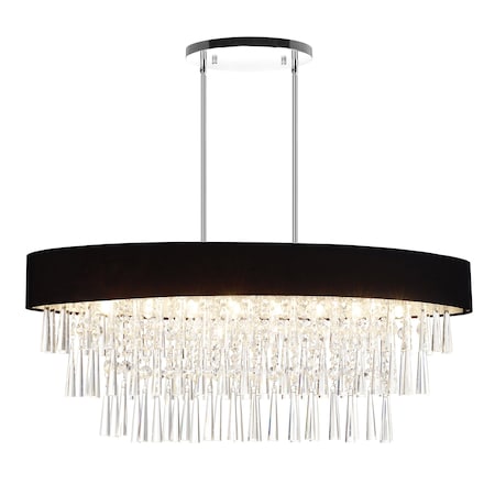 Cwi Lighting Franca 8 Light Drum Shade Chandelier With Chrome Finish 5523P38C-O (Black)